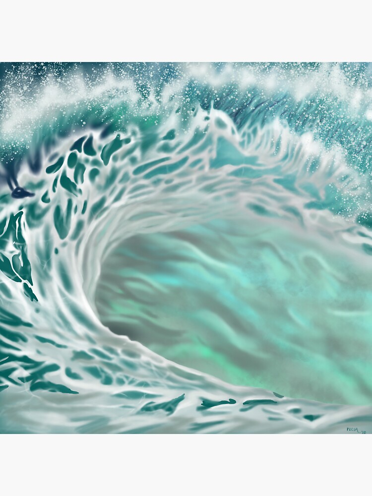 Ocean Wave Sticker For Sale By Poojap Redbubble