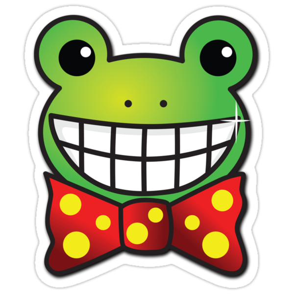 Smile Frog With Bow Stickers By Gogogoal Redbubble