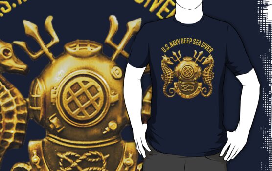 navy diver blue and gold shirts