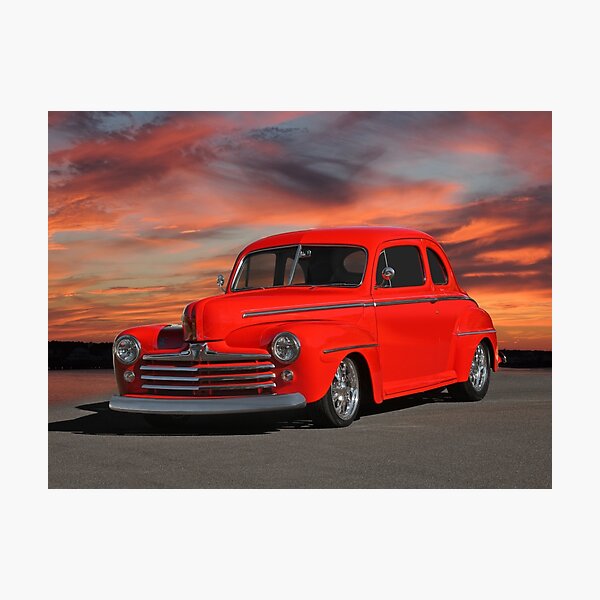 Ford Super Deluxe Coupe Sunset Coupe Photographic Print For