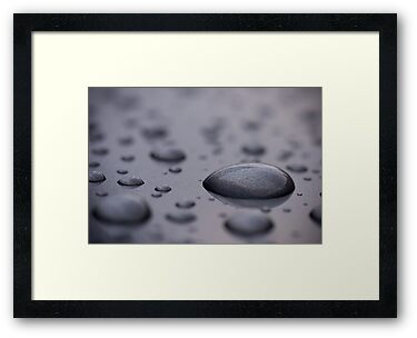 Picture of water droplets on frame