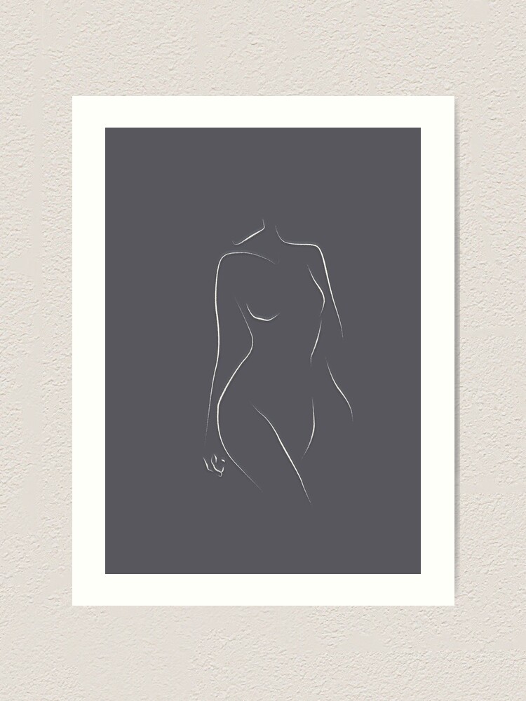 Naked Body Line Art Minimalism Art Print By Llcrg Redbubble