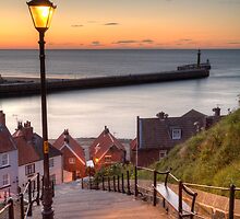 Whitby Steps - Orange Glow by MartinWilliams