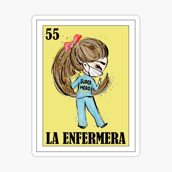 Pegatina Loteria Mexicana La Enfermera Loteria Mexicana Regalo