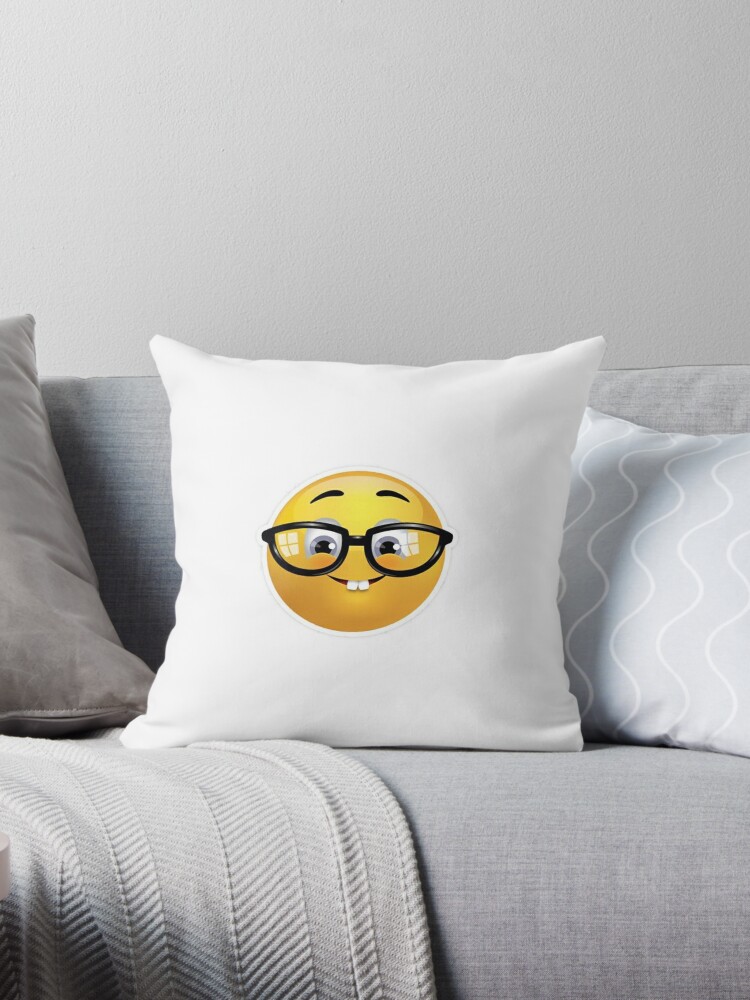 Nerd Emoji Throw Pillows By XWILLx Redbubble