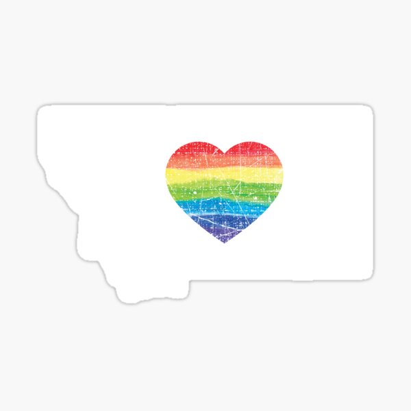 Montana Gay Pride Heart Rainbow Flag Lgbt Month Lesbian Bisexual