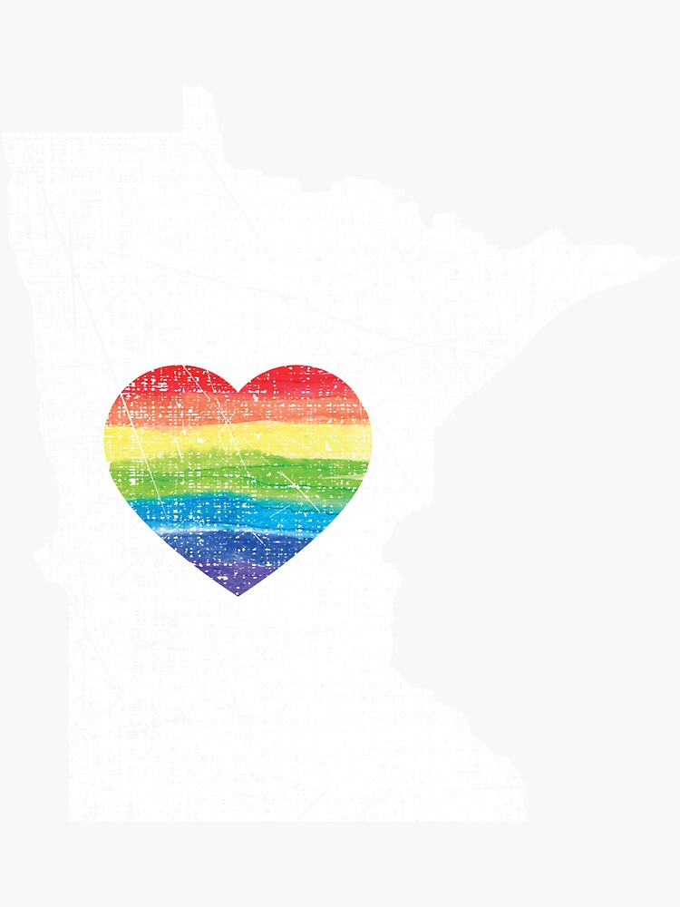 Minnesota Gay Pride Heart Rainbow Flag Lgbt Month Lesbian Bisexual