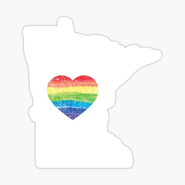 Minnesota Gay Pride Heart Rainbow Flag Lgbt Month Lesbian Bisexual