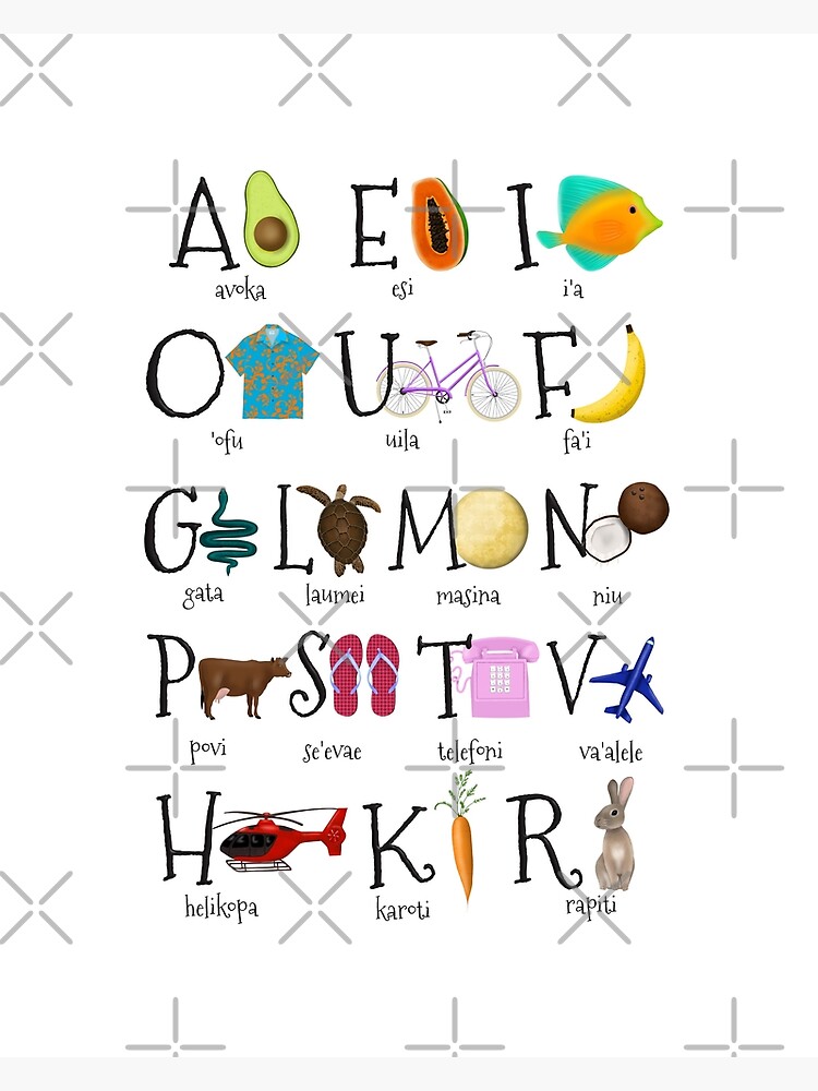 Samoan Illustrated Alphabet Poster For Sale By Lolomastudio Redbubble