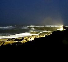 Night Ocean...Yachats, Oregon by trueblvr