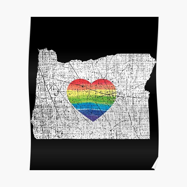 Oregon Gay Pride Heart Rainbow Flag Lgbt Month Lesbian Bisexual