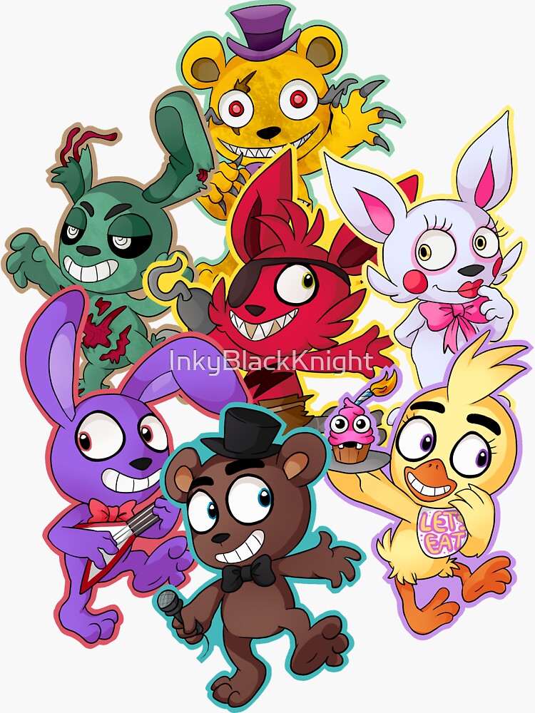 Five Nights At Freddys Chibi Sticker For Sale By InkyBlackKnight Redbubble