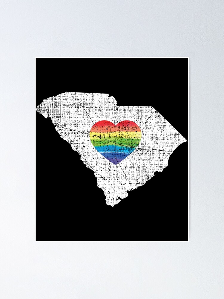 South Carolina Gay Pride Heart Rainbow Flag LGBT Month Lesbian