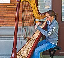 Harpist at Circle Square by Bryan D. Spellman