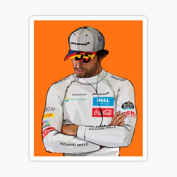 Carlos Sainz Sticker For Sale By Bluegiann Redbubble