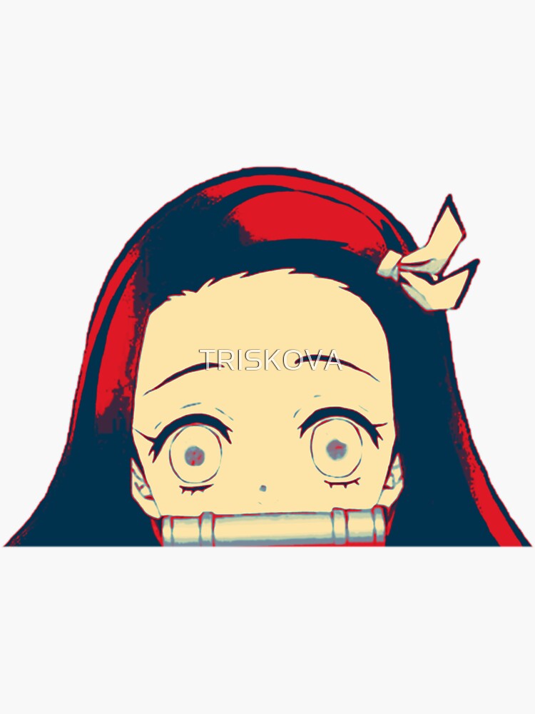 Nezuko Peeker Sticker By Triskova Redbubble