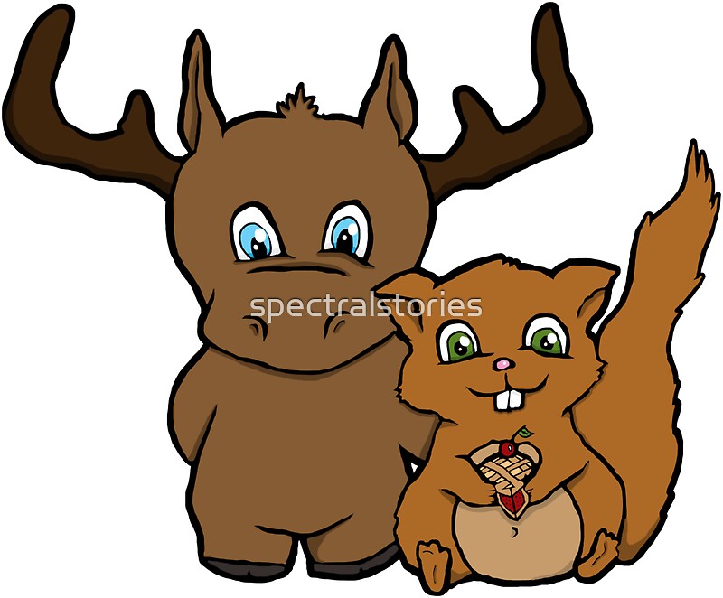 "Moose and squirrel" Stickers by spectralstories Redbubble