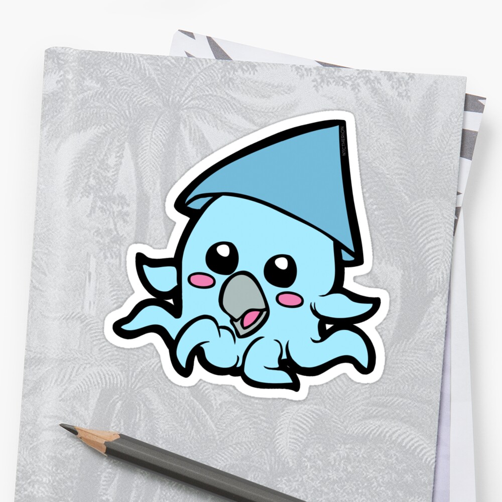 Baby kawaii squid Stickers by Rocío Zapata Redbubble