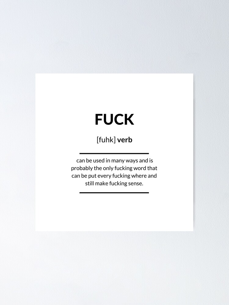 Fuck Definition Dictionary Collection Poster By Designschmiede