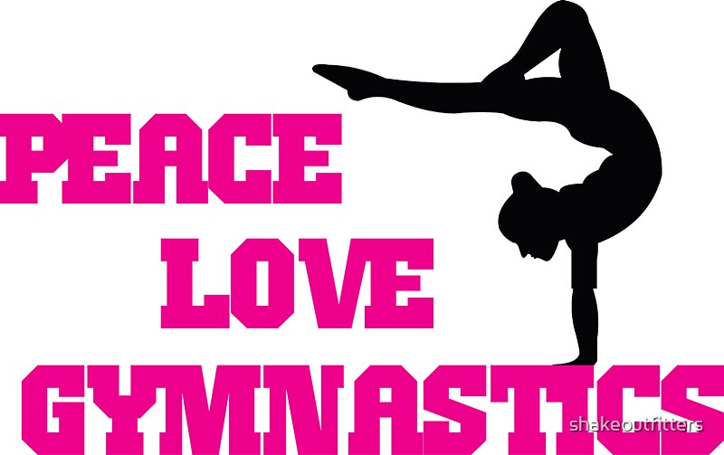 "Peace, Love, Gymnastics" Stickers by shakeoutfitters Redbubble