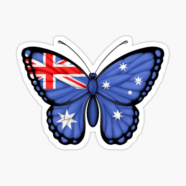 Australian Flag Butterfly Sticker For Sale By Jeff Bartels Redbubble