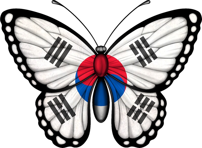 "South Korean Flag Butterfly" Stickers by Jeff Bartels Redbubble