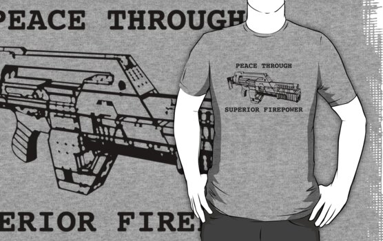 peace through superior firepower shirt uzi