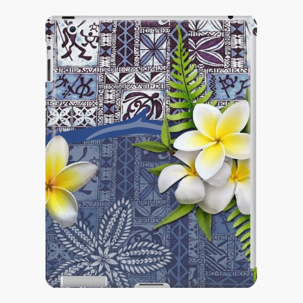 Blue Hawaiian Tapa And Plumeria IPad Case Skin For Sale By