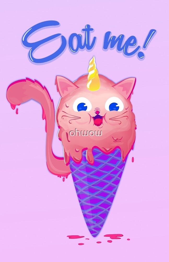 "Ice cream cat unicorn" by ohwow Redbubble