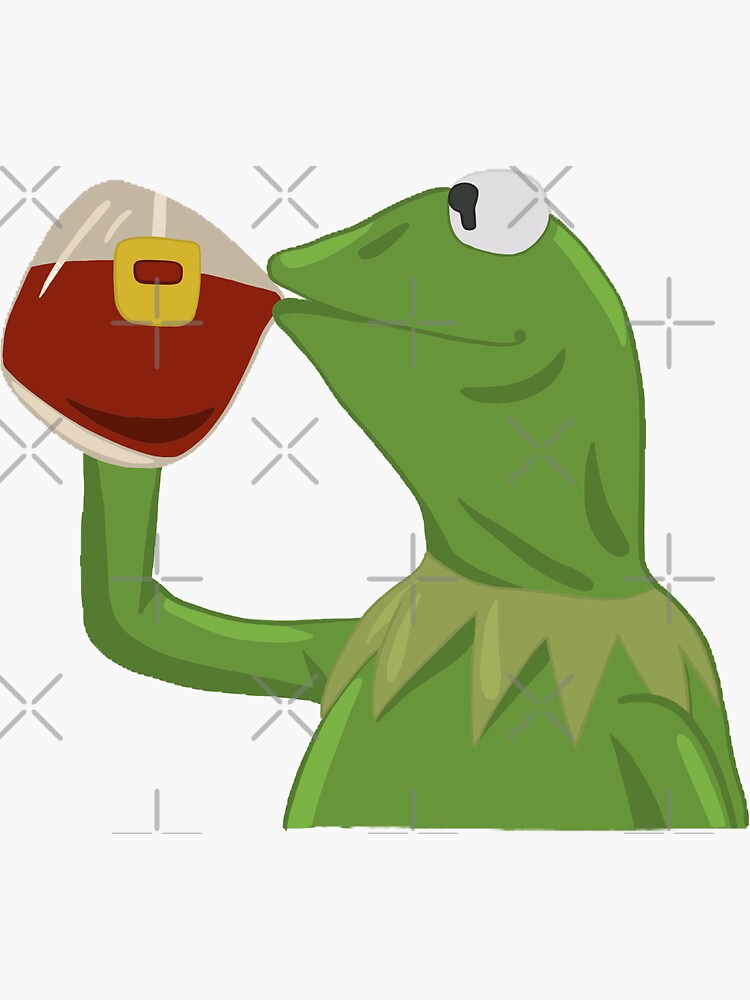 Kermit Sipping Tea Sticker By Shreyaasm Redbubble