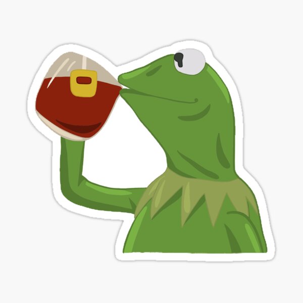 Kermit Sipping Tea Sticker By Shreyaasm Redbubble