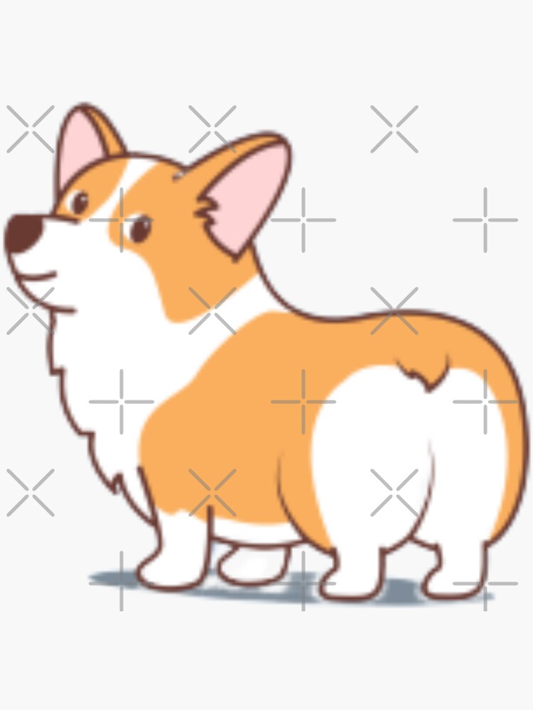 Corgi Butt Sticker For Sale By Eclipsdesign Redbubble