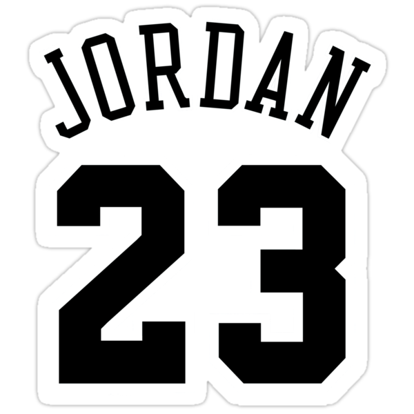 Number 23 with the logo of Michael Jordan jumping