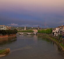 The River Adige, Verona Italy by Cliff Williams