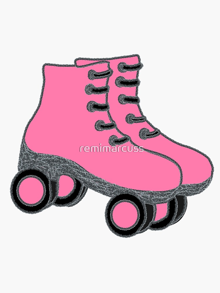 Pink Roller Skates Sticker For Sale By Remimarcuss Redbubble