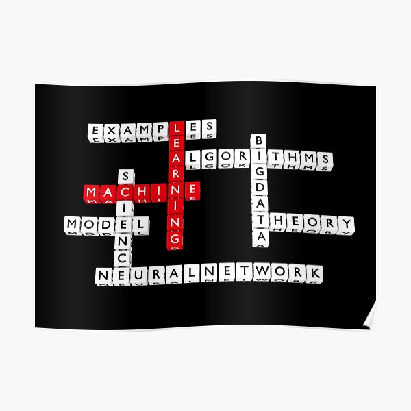 Machine Learning Crossword Puzzle Poster For Sale By Nerdysherds