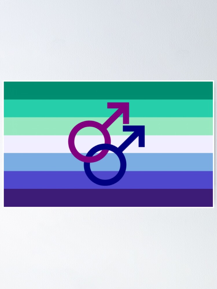 Double Mars Gay Man Pride Flag Poster By Gayflagblog Redbubble