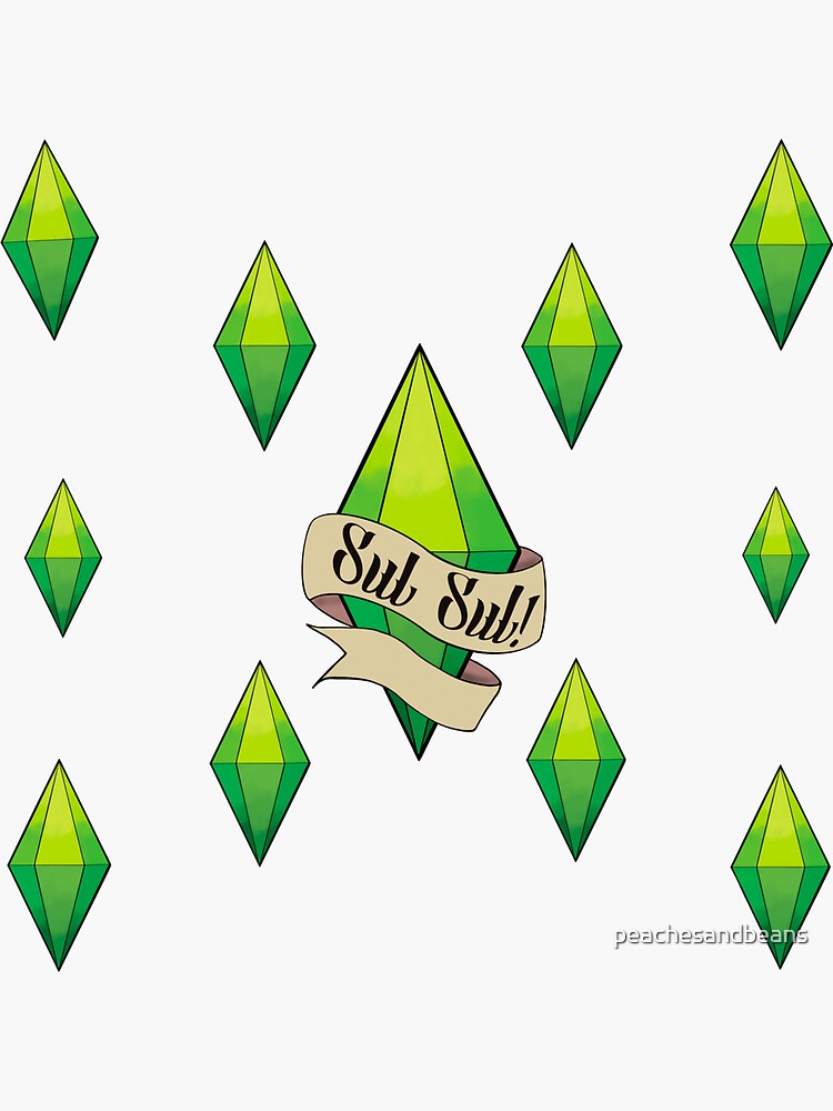 Sul Sul Sims Plumbob Sticker For Sale By Peachesandbeans Redbubble