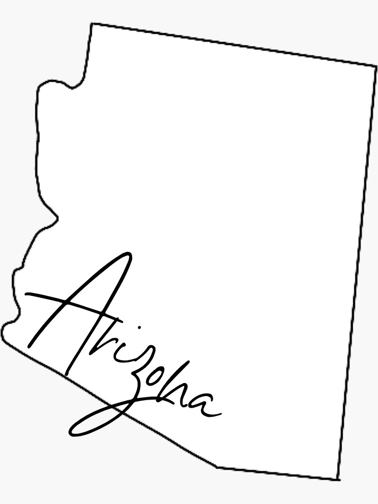 Arizona Cursive State Outline Sticker For Sale By Cydneyabel Redbubble