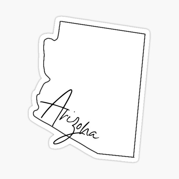 Arizona Cursive State Outline Sticker For Sale By Cydneyabel Redbubble