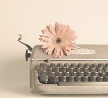 Soft Typewriter and Pink Flower by Andreka