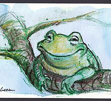 "Life is Good" - frog is very happy by Rebecca Rees