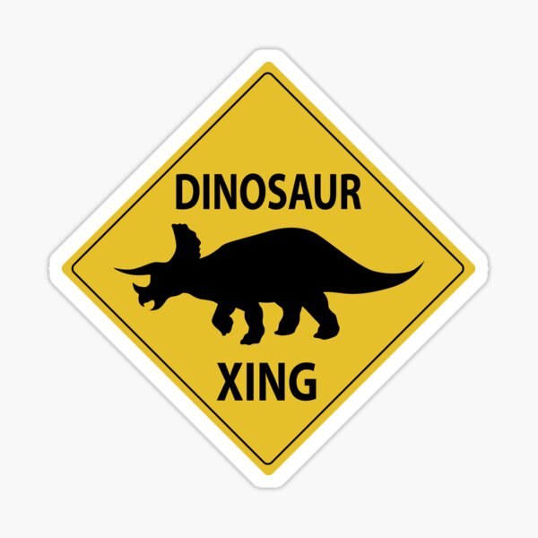 Dinosaur Xing Sticker For Sale By Thekohakudragon Redbubble