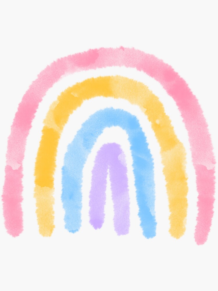 Pastel Watercolor Rainbow Sticker By Katiesauter Redbubble