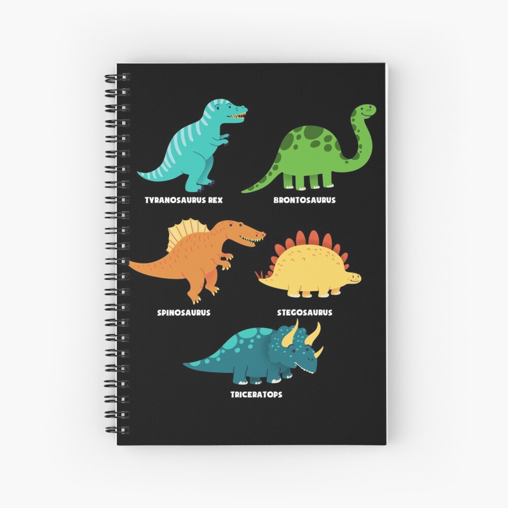 Cuaderno De Espiral Tipos De Dibujos Animados De Dinosaurios Ni Os