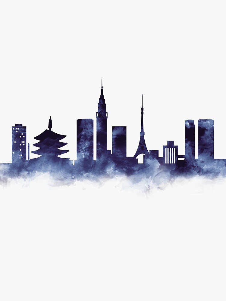 Tokyo Skyline Sticker For Sale By Monnprint Redbubble