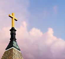 Cross on Steeple by Kenneth Keifer