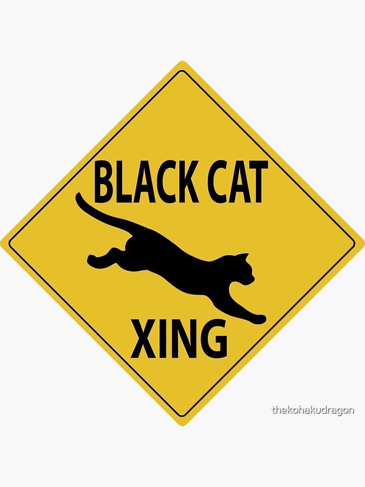 Black Cat Xing Sticker For Sale By Thekohakudragon Redbubble