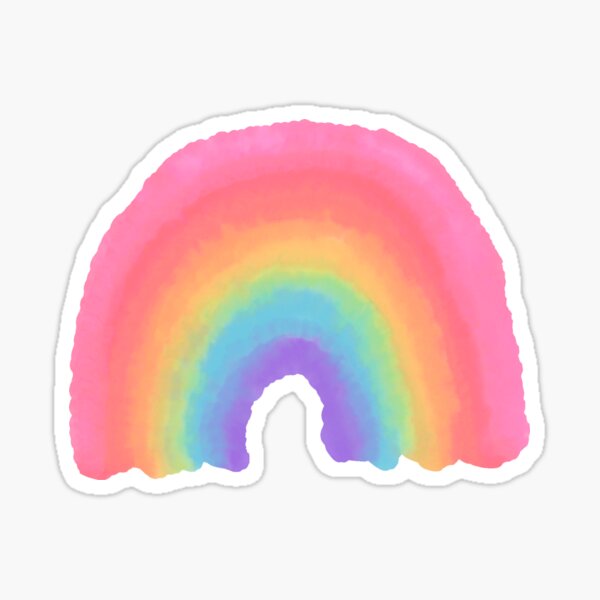 Watercolor Rainbow Sticker By Miba2301 Redbubble