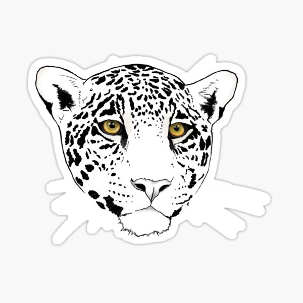 Jaguar Face Sticker By Mayakiwi Redbubble